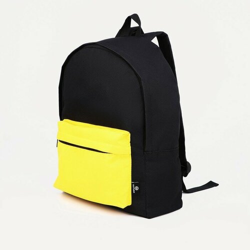 Рюкзак, 28*11*39, отд на молнии, н/карман, черный/желтый рюкзак textura черный
