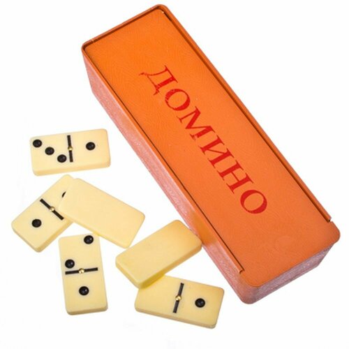 LDGames Домино пластик, в пластиковом пенале 17, 8х5, 8см, 5008В, пластик