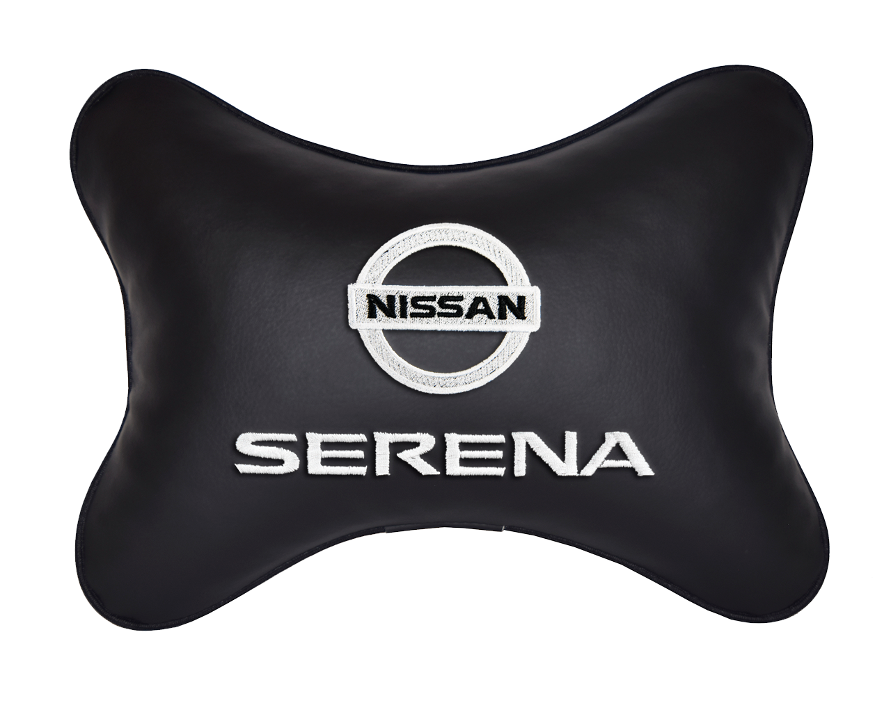 Подушка на подголовник экокожа Black с логотипом автомобиля NISSAN SERENA