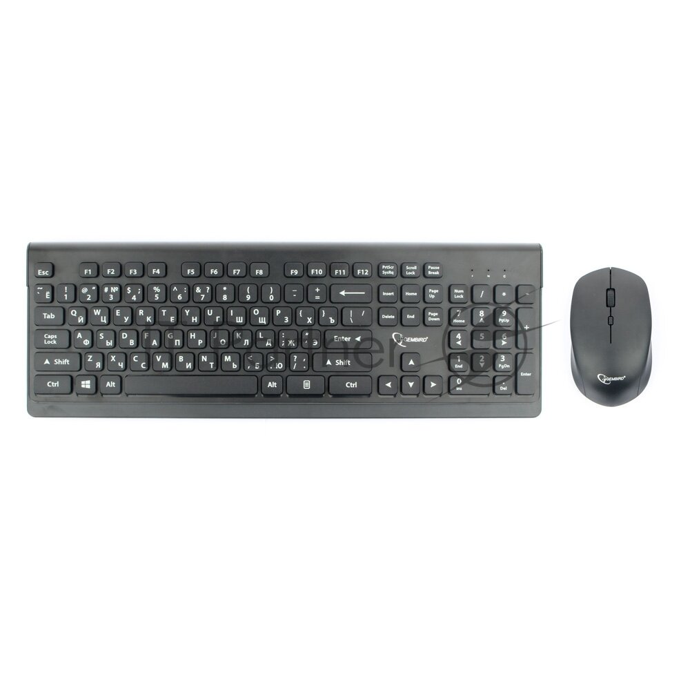 Клавиатура и мышь Wireless Gembird черный, 2.4ГГц/10м, 1600 DPI, мини-приемник- USB - фото №9