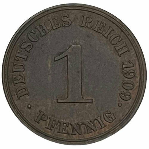 Германская Империя 1 пфенниг 1909 г. (J) германская империя 1 марка 1882 г j