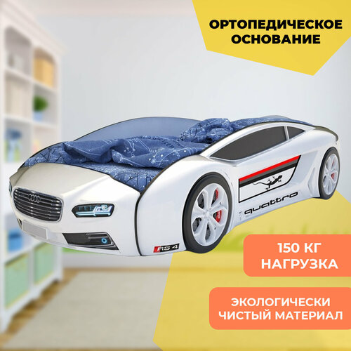 Кровать-машина белая Roadster 