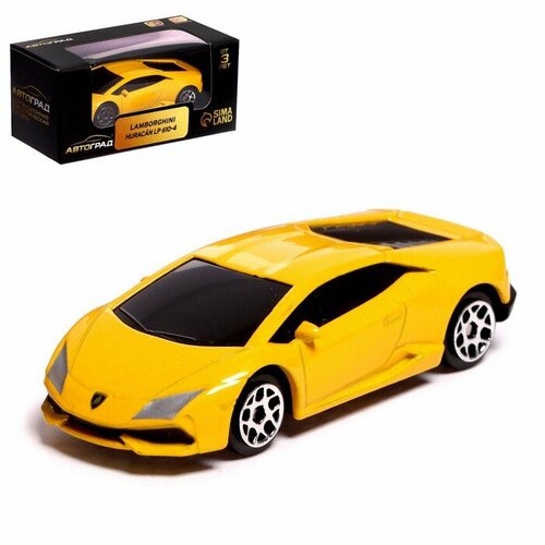 Машина металлическая Автоград Lamborghini Huracan LP610-4, 1:64, желтый 344995 легковой автомобиль rmz city lamborghini huracan lp610 4 344995 1 64 9 см зеленый