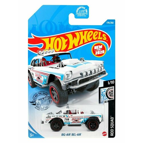 Hot Wheels BIG-AIR BEL-AIR White Биг Айр 179/250 ROD SQUAD 1/10 Mattel 2020 hot wheels big air bel air биг айр 179 250 rod squad 1 10 mattel ghb48 2020