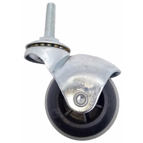 Колеса для мебели шарик 48 мм с болтом, мягкая серая резина