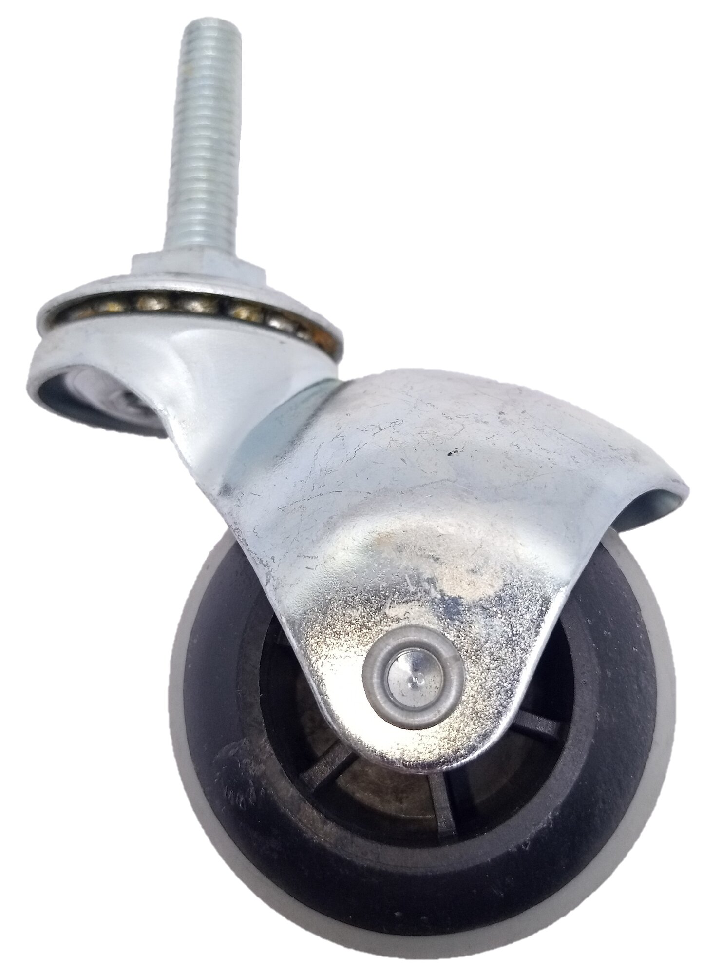 фото Колеса для мебели шарик 48 мм с болтом, мягкая серая резина