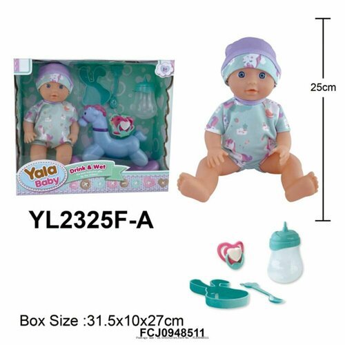 Кукла Пупс Yale Baby YL2325F-A 25 см. с лошадкой качалкой набор zapf creation baby secrets с лошадкой качалкой 930 144