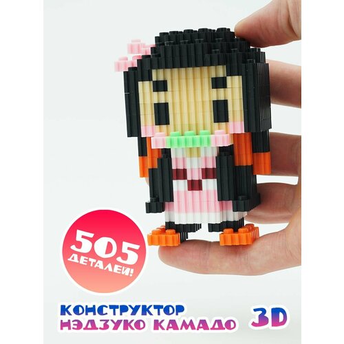 Конструктор 3D из миниблоков Незуко Камадо игрушка 3д 2021 новейшая фигурка камадо незуко 3d ночная лампа для детской спальни декор светильник для детей светодиодный ночсветильник игрушка убий