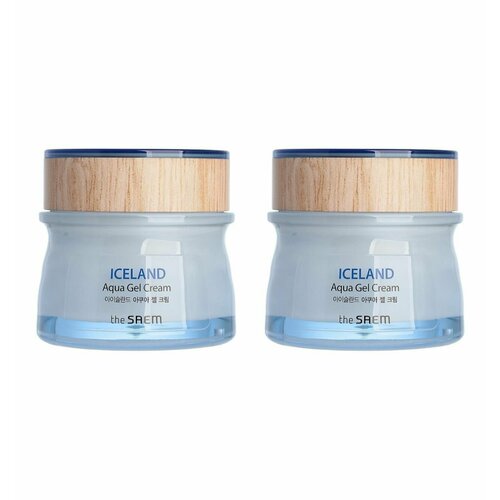 The Saem Iceland Aqua Gel Cream Крем-гель для лица увлажняющий, 60 мл, 2 штуки.