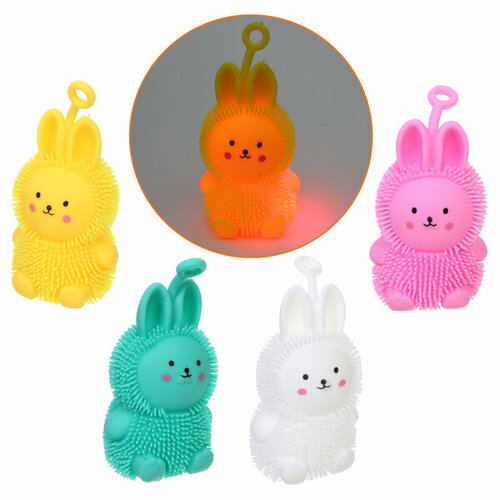 Игрушка Зайчик 13 см с подсветкой микс стикер на вложение 379₽