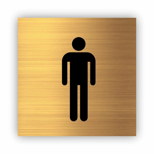 Мужской туалет табличка Point 112*112*1,5 мм. Золото