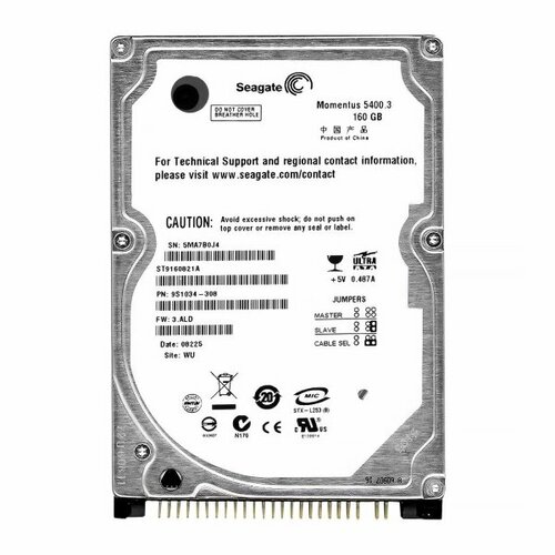 Жесткий диск Seagate 9S1034 160Gb 5400 IDE 25 HDD 11105₽