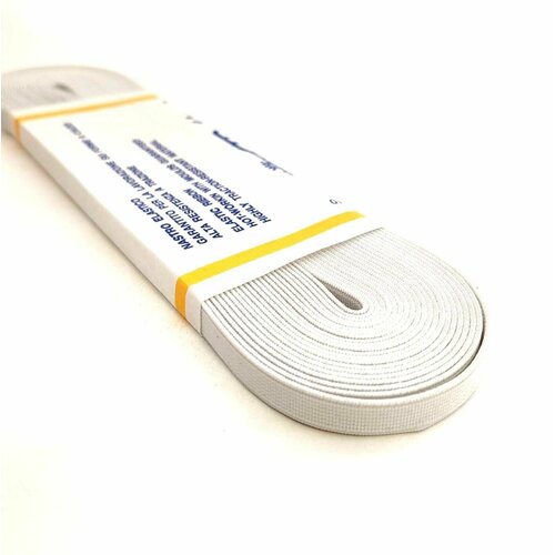 Резинка тканая для одежды обуви ширина 12 мм цвет белый 10 м 399₽