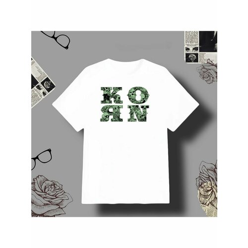 Футболка рок группа корн korn, размер XL, белый футболка design heroes группа korn женская черная xl