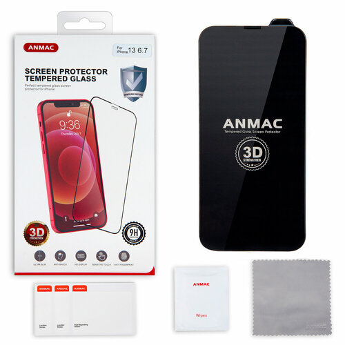 Защитное стекло iPhone 13 Pro Max 3D ANMAC усиленное защитное стекло iph 12 pro max 6 7 5d 0 33 mm без упаковки без возврата и обмена