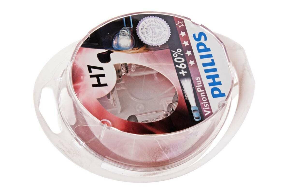 Автолампа, 2шт. PHILIPS H7 55 PX26d+60% VISION PLUS 12V
