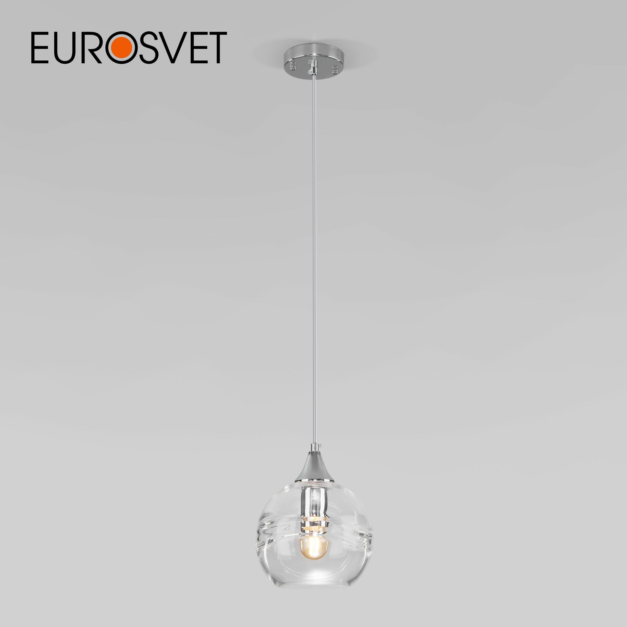 Подвесной светильник со стеклянным плафоном Eurosvet Lotus 50221/1, цвет прозрачный