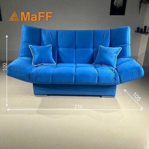 Диван, Диван-кровать Клик-Кляк-1 небесно-голубой, механизм клик-кляк, 210х105х100 см