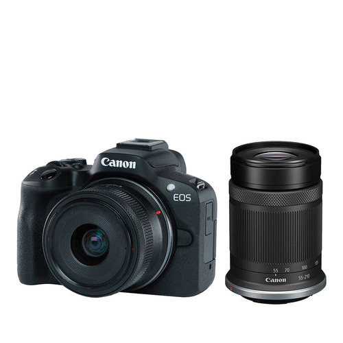 Фотоаппарат Canon EOS R50 Kit RF-S 18-45mm IS STM RF-S 55-210 mm IS STM Black 12699900₽