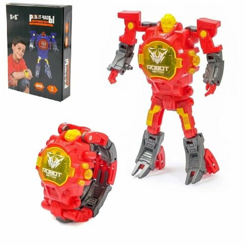 Робот-трансформер Часы трансформируется в часы работает от батареек цвет красный 314₽