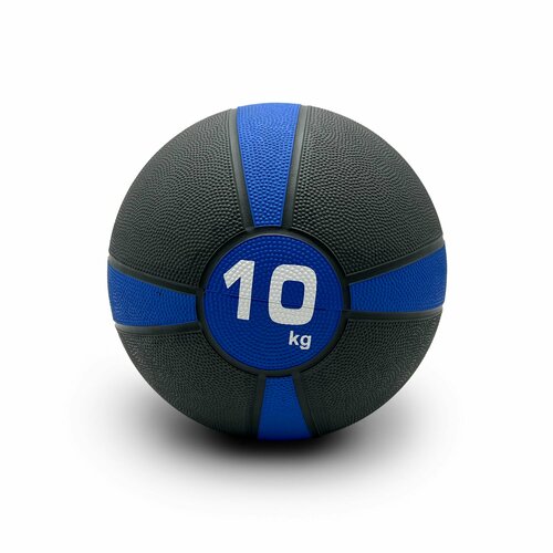Медбол UNIX Fit PRO 10 кг для рук, утяжеленный мяч для фитнеса и кроссфита, медицинбол синий