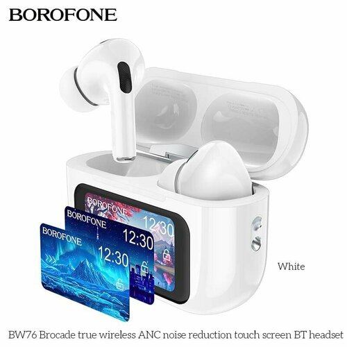 фото Беспроводные наушники tws с дисплеем borofone bw76 bt5.4/4ч белые