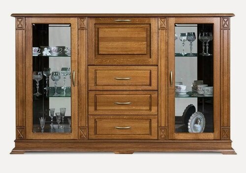 Изображение товара Комод ммк-древ "Верди 022" 4 ящика, 2 дверки, 150*40*120 см, классический орех 2.