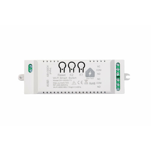 Умное реле контроллер с корпусом WIFIRF 433 на два канала с Алисой для Умного дома 2099₽