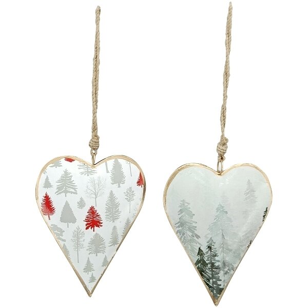 Подвес в виде сердца Exner LesFleurs металл джутовый канат 15 см x 2 см x 20 см в ассортименте