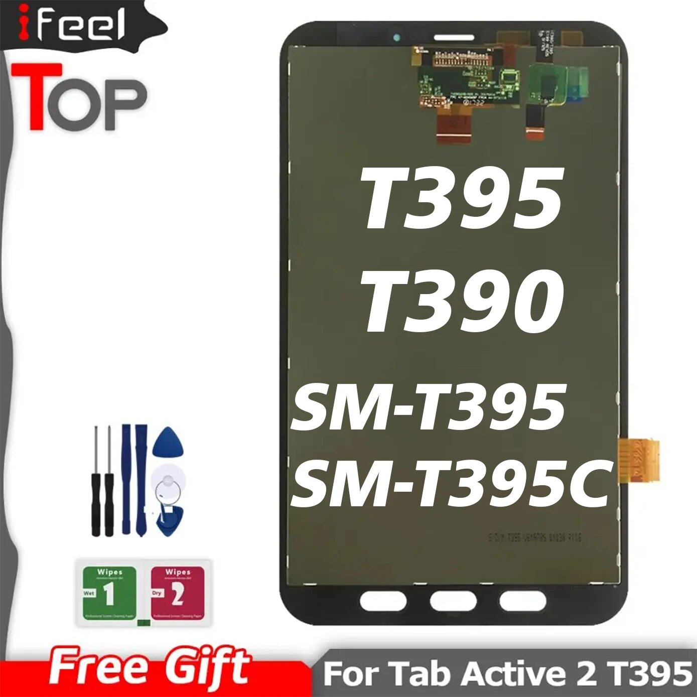 Сенсорный ЖК-экран 100% дюйма для Samsung Galaxy Tab Active 2 T395, OEM T395 Black
