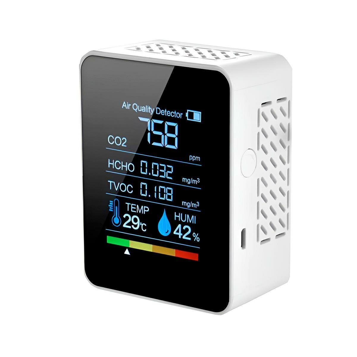 Многофункциональный автономный сигнализатор 5 в 1 Straz-Gaz 911-VIP-M3: уровня СО2, влажности и температуры, микрочастицы и формальдегиды