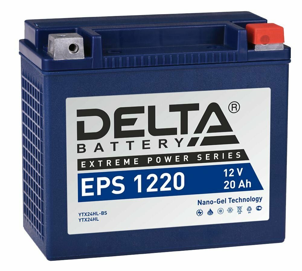 DELTA EPS 1220 12В 23Ач Аккумуляторная батарея для мототехники (YTX24HL-BS, YTX24HL)