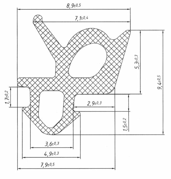Уплотнитель для окон и дверей стекольный для профилей Rehau СТП-1619 Упаковка 20 метров