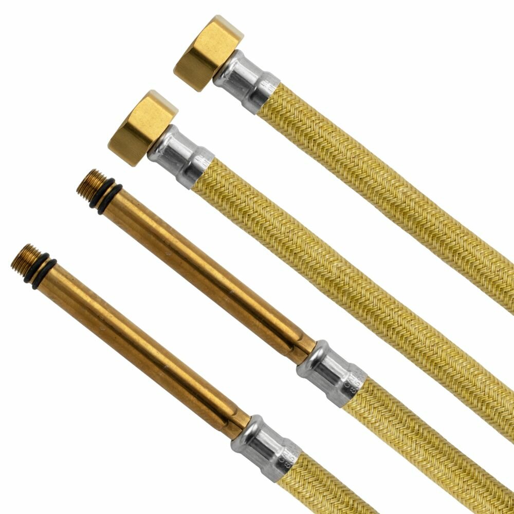 Гибкая подводка санакс 64227 желтая к смесителю 90 см с длинными штуцерами пара