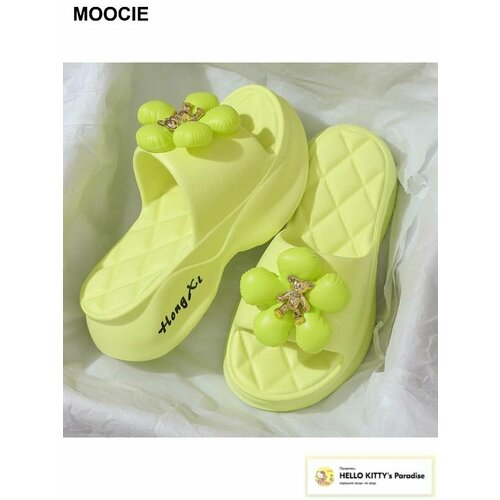 фото Шлёпанцы moocie, размер 40;41, зелeный
