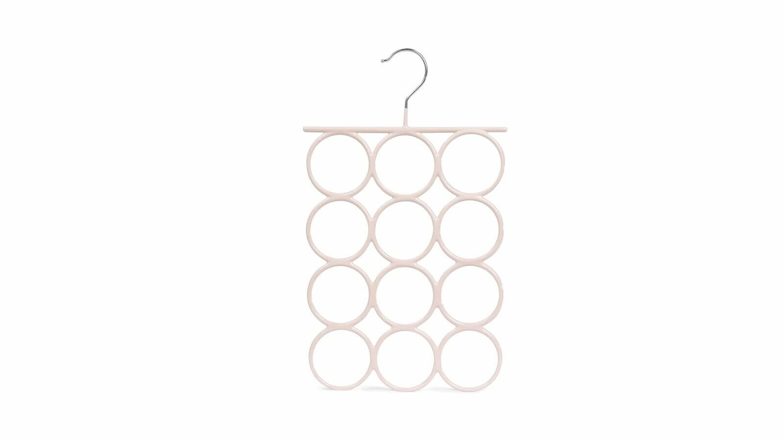 Вешалка для аксессуаров Askona Home (Аскона) Ring розовый, пластик, металл, 12 колец, цвет розовый, 23 см х 39 см