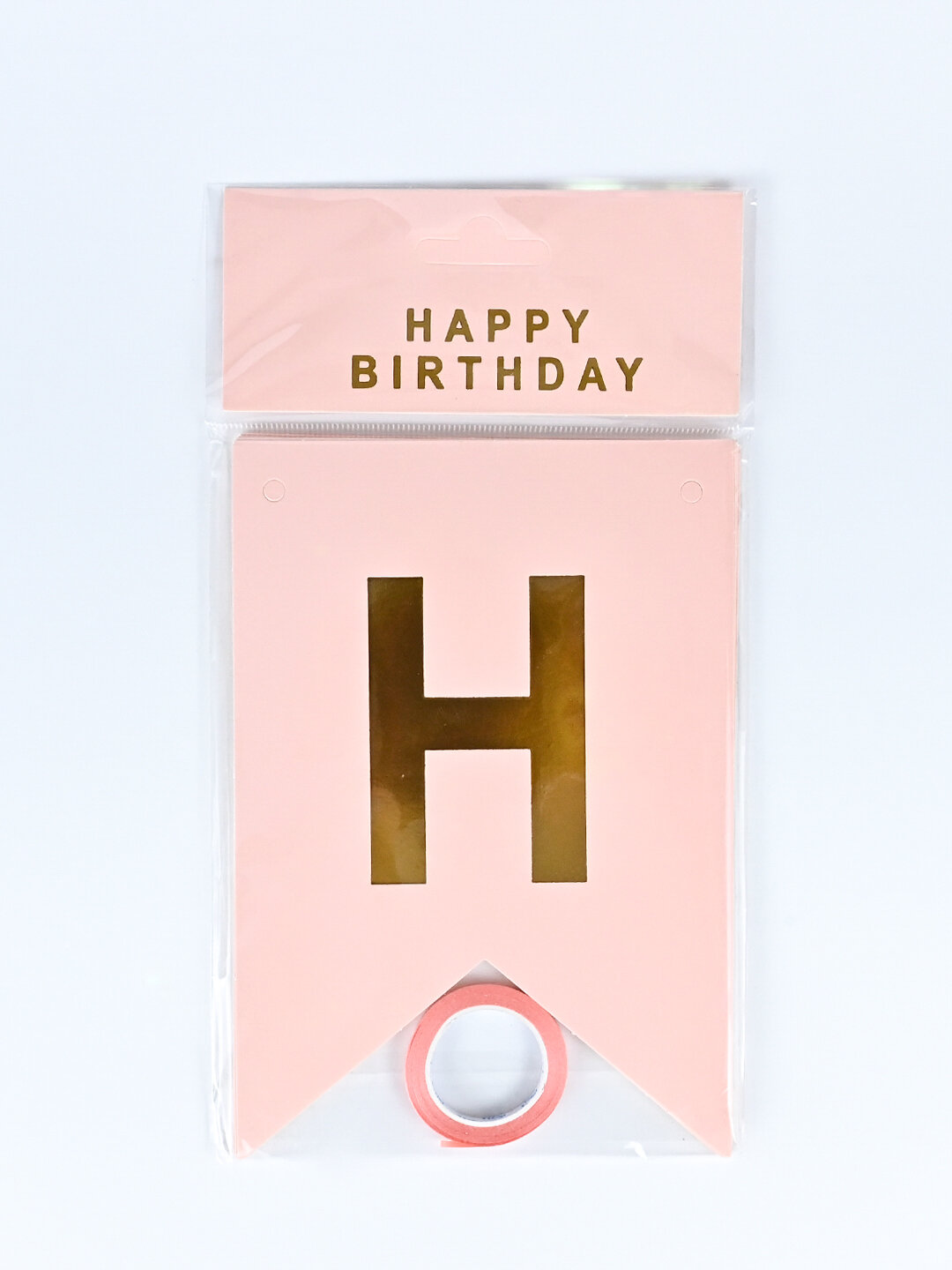 Гирлянда-флажки "Happy Birthday", картон, для помещения, конфетный — фото 1