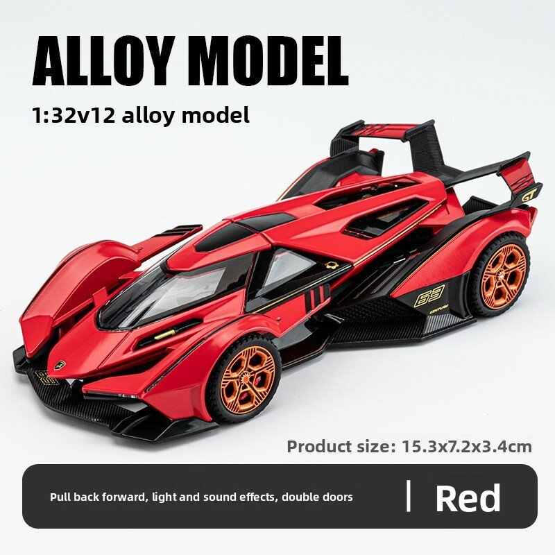 Lamborghini суперкар металлическая модель коллекционная игрушка с инерционным механизмом масштаб 1 32 красный