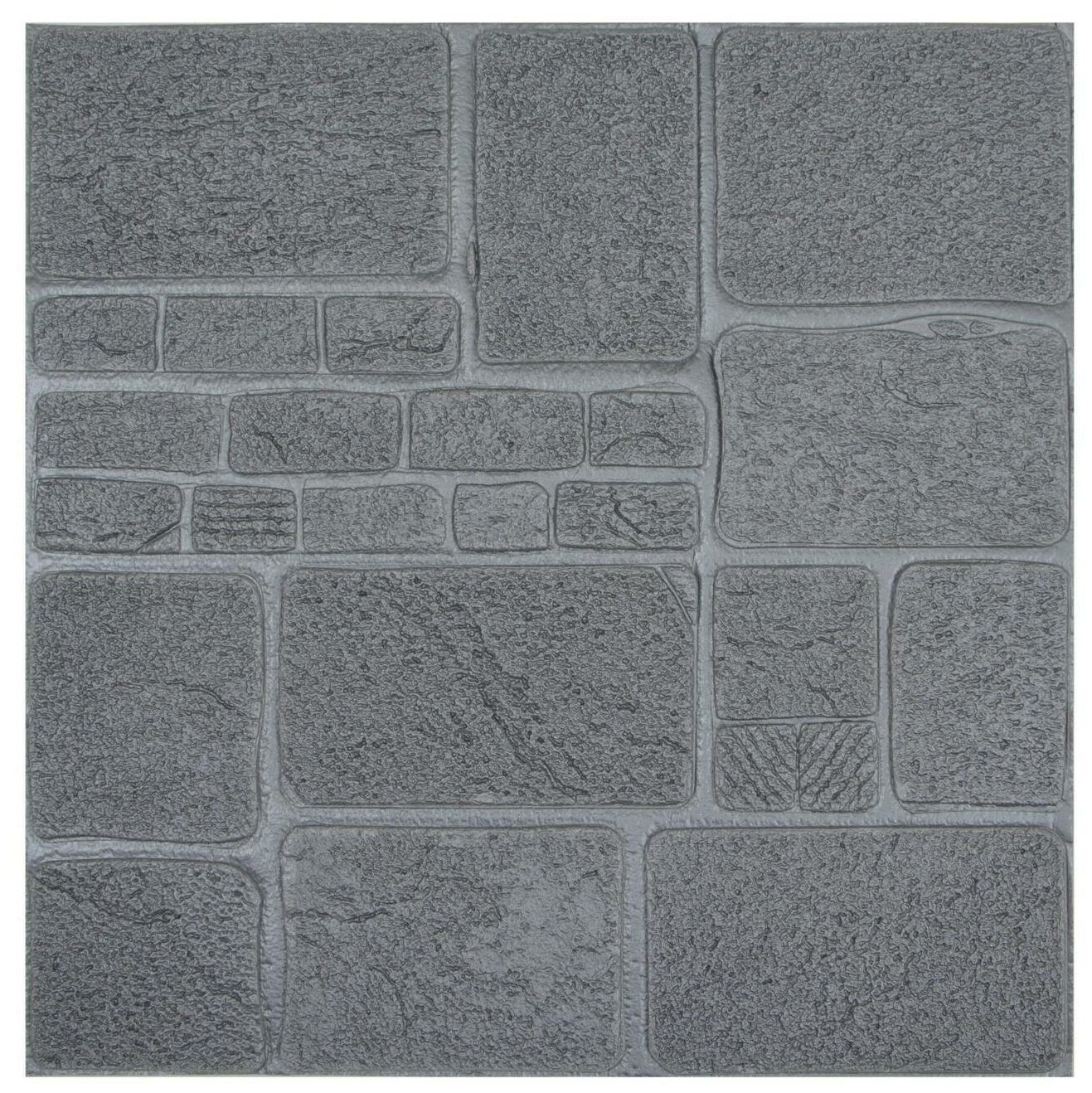 фото Самоклеящаяся ПВХ панель "Серая плитка" 70*70см (1 шт.)