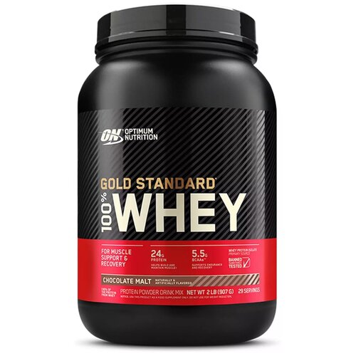 фото Протеин optimum nutrition 100% whey gold standard, 909 гр., шоколад мальт