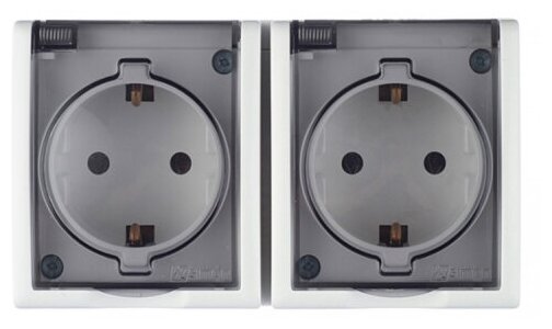 Розетка Simon 2 м ОП 15 16А IP54 250В с заземл  с крышкой винт  клеммы  Белый  1594433 030