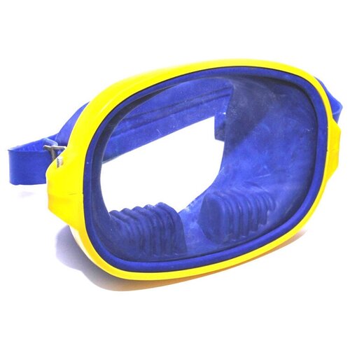 фото Маска для подводного плавания "лагуна" , с пластмассовым ободком , жёлто-синий china dans international