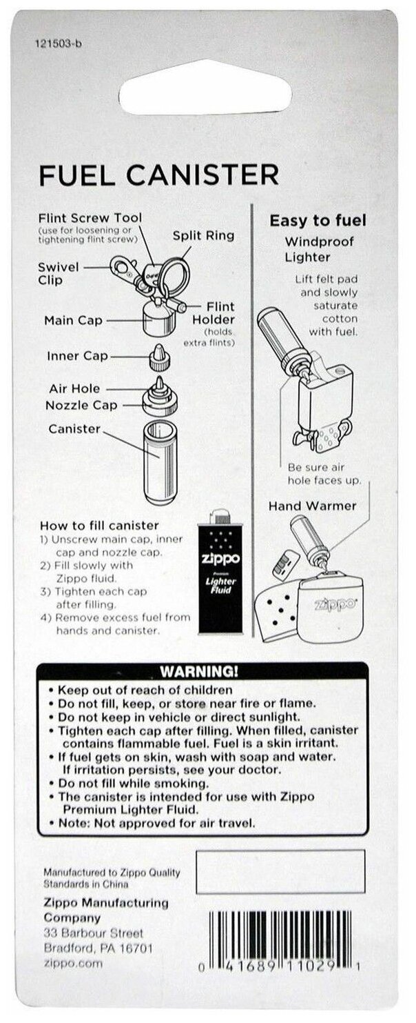 Баллончик для топлива Zippo 121503 - фотография № 5