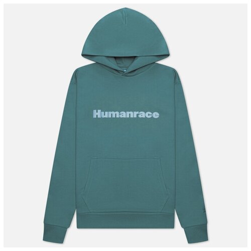 фото Мужская толстовка adidas originals x pharrell williams basics hoodie human race logo зелёный , размер xs