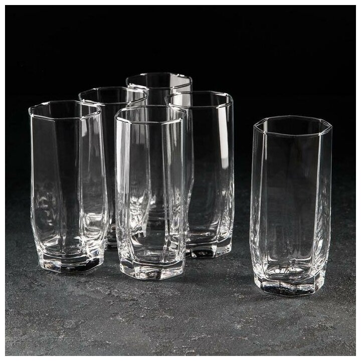 Paşabahçe Набор высоких стеклянных стаканов Hisar, 330 мл, 6 шт