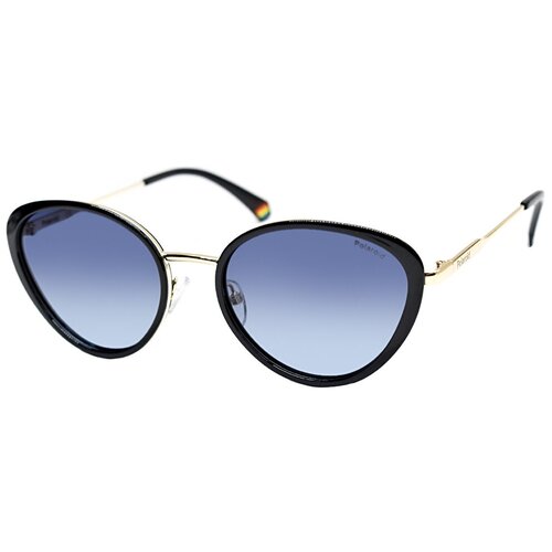 Солнцезащитные очки Polaroid PLD 6145/S, черный, голубой солнцезащитные очки polaroid pld 6145 s 807wj