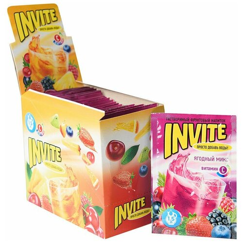 Растворимый напиток ягодный микс INVITE (блок 24шт по 9гр)