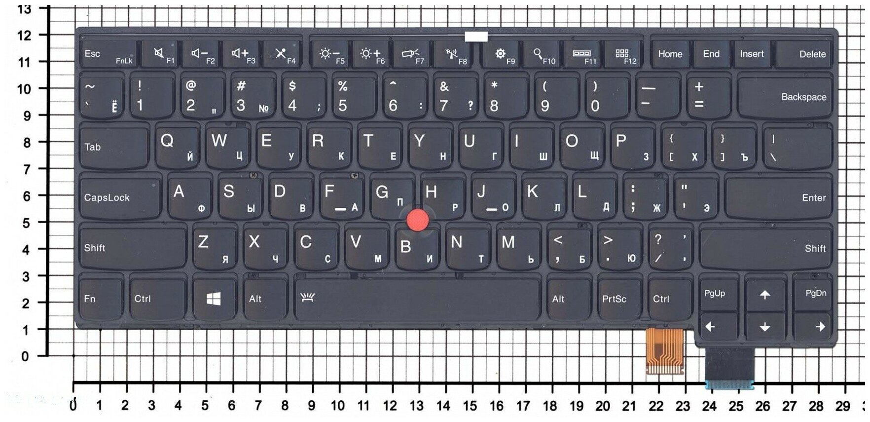 Клавиатура для ноутбука Lenovo Lenovo Thinkpad T470S черная с черной рамкой с подсветкой и стиком