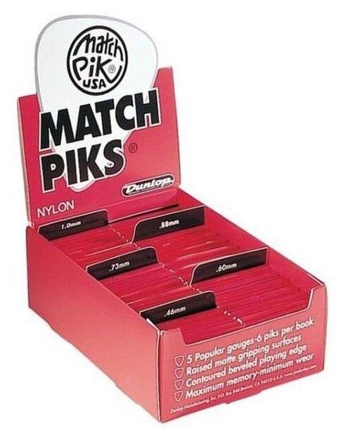 Медиаторы 0.88 мм Dunlop Match Pik Nylon 448R088/1 6Pack - фотография № 2