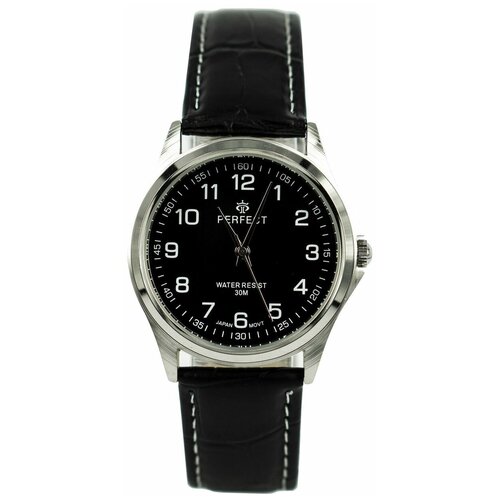 фото Perfect часы кварцевые, на батарейке, мужские, на кожаном ремне, металлический браслет, японский механизм наручные c425-1